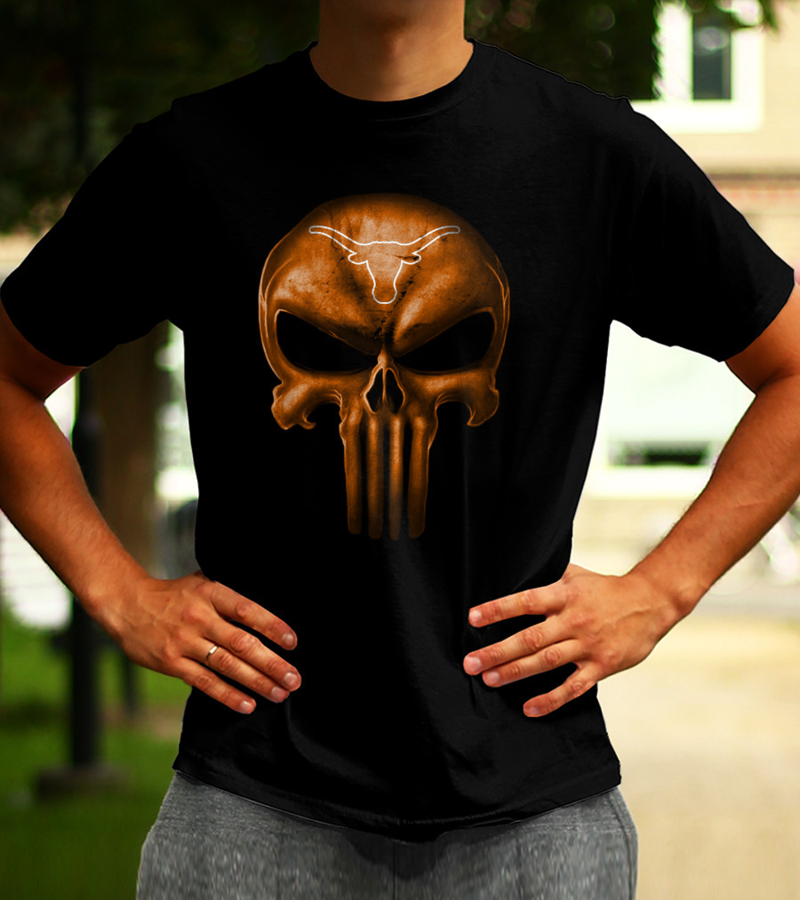 Texas Longhorns Punisher Skull T-Shirt