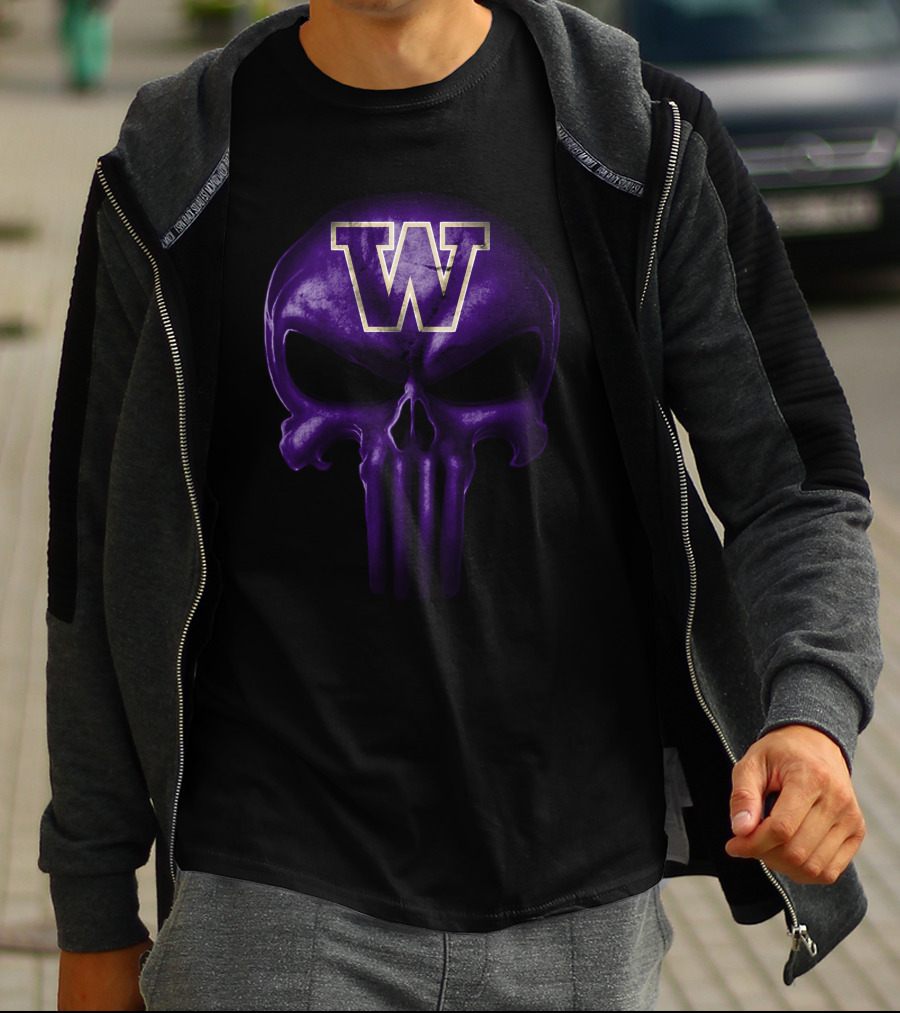 Washington Huskies Skull W T-Shirt