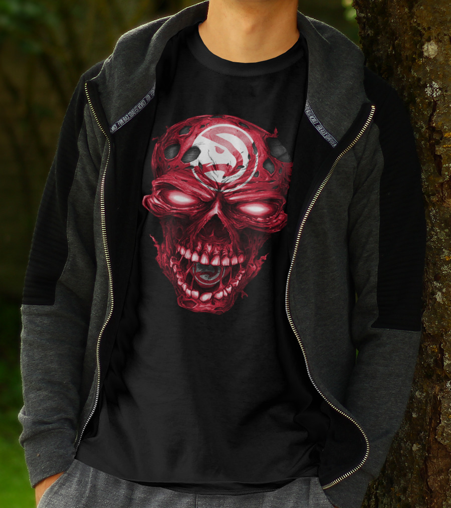 Atlanta Hawks Red Skull T-Shirt