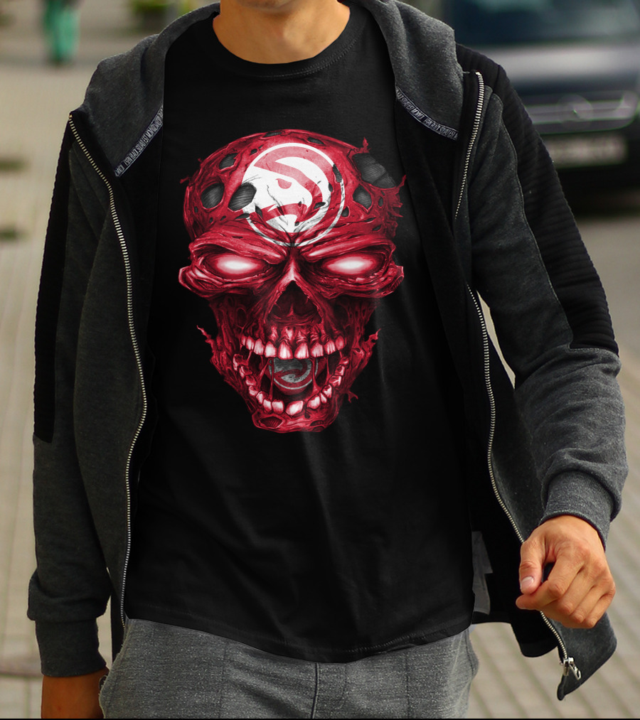Atlanta Hawks Red Skull T-Shirt