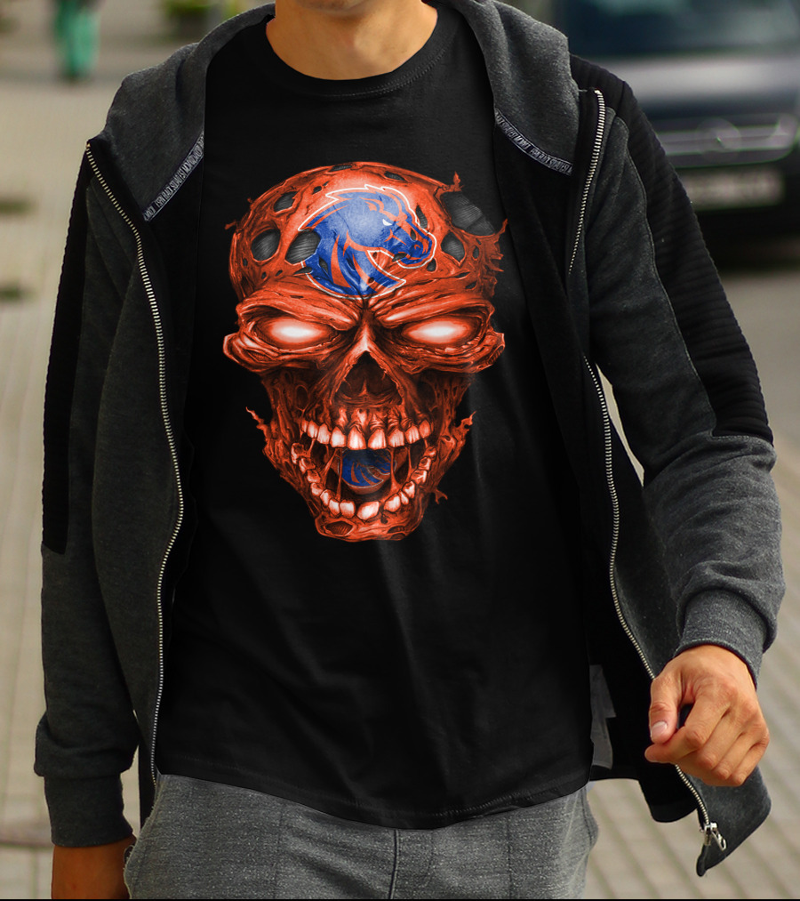 Boise State Broncos Fiery Skull T-Shirt