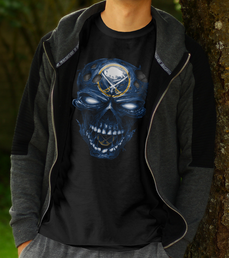 Buffalo Sabres Skull Dark Grim T-Shirt