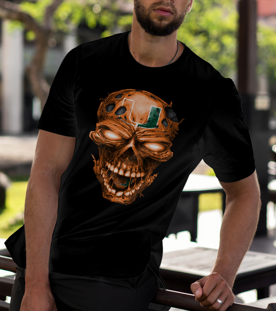 Miami Hurricanes Skull U T-Shirt