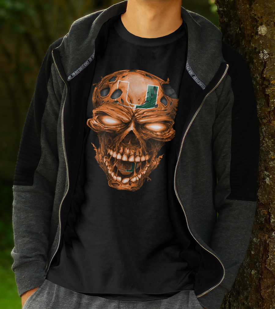 Miami Hurricanes Skull U T-Shirt