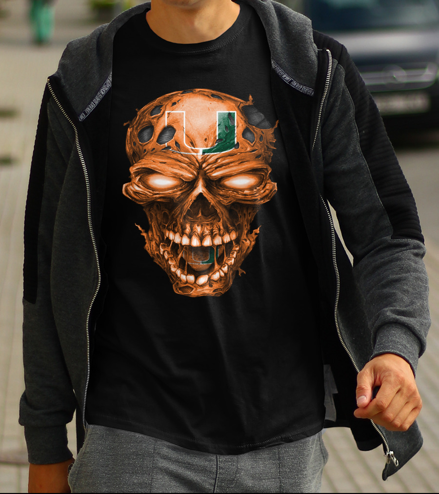 Miami Hurricanes Skull U T-Shirt