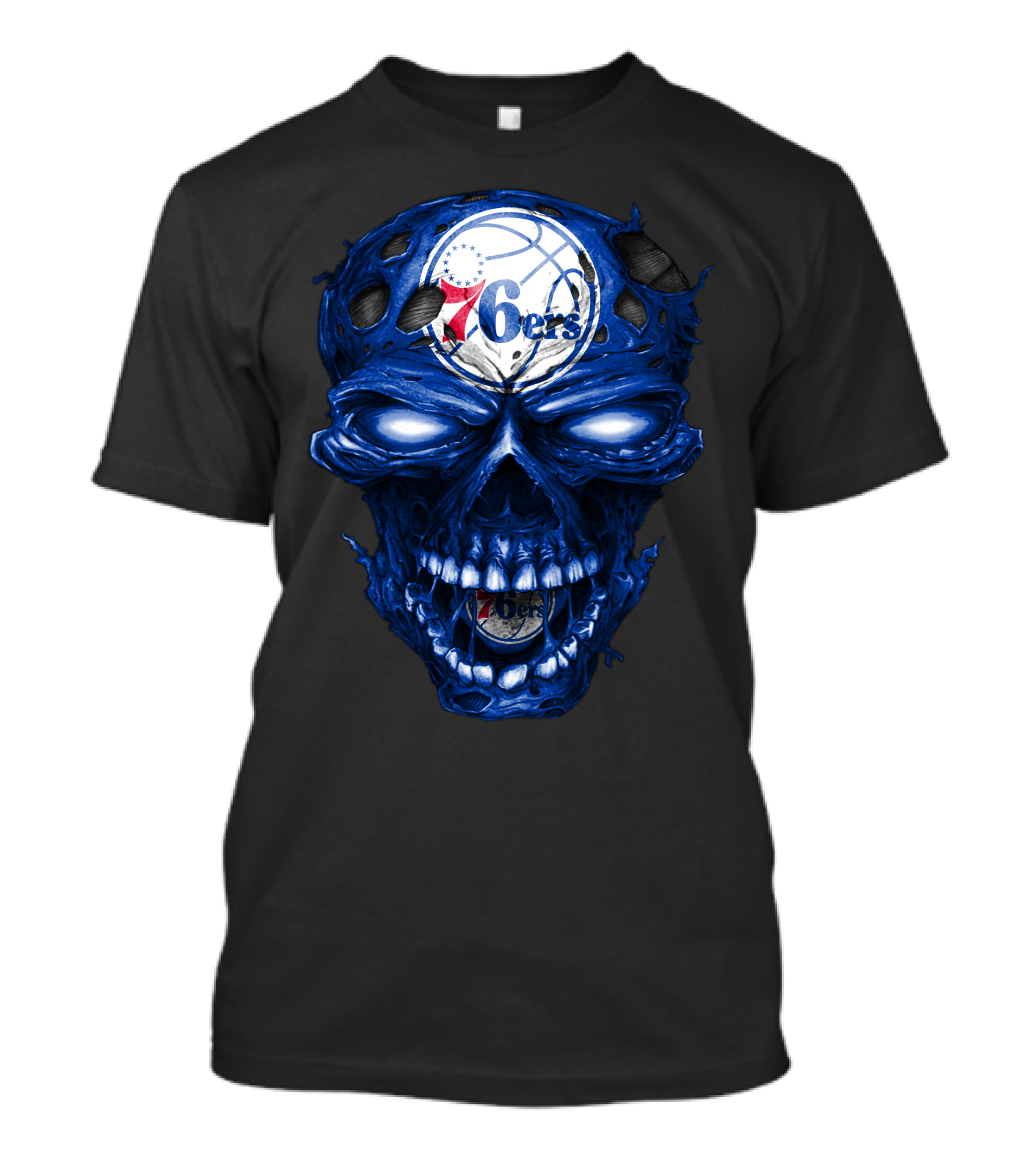 Philadelphia 76ers Skull Basketball T-Shirt