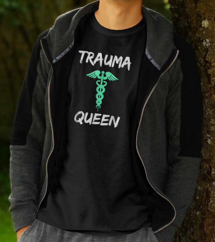 Trauma Queen Emergency Nurse Caduceus T-Shirt