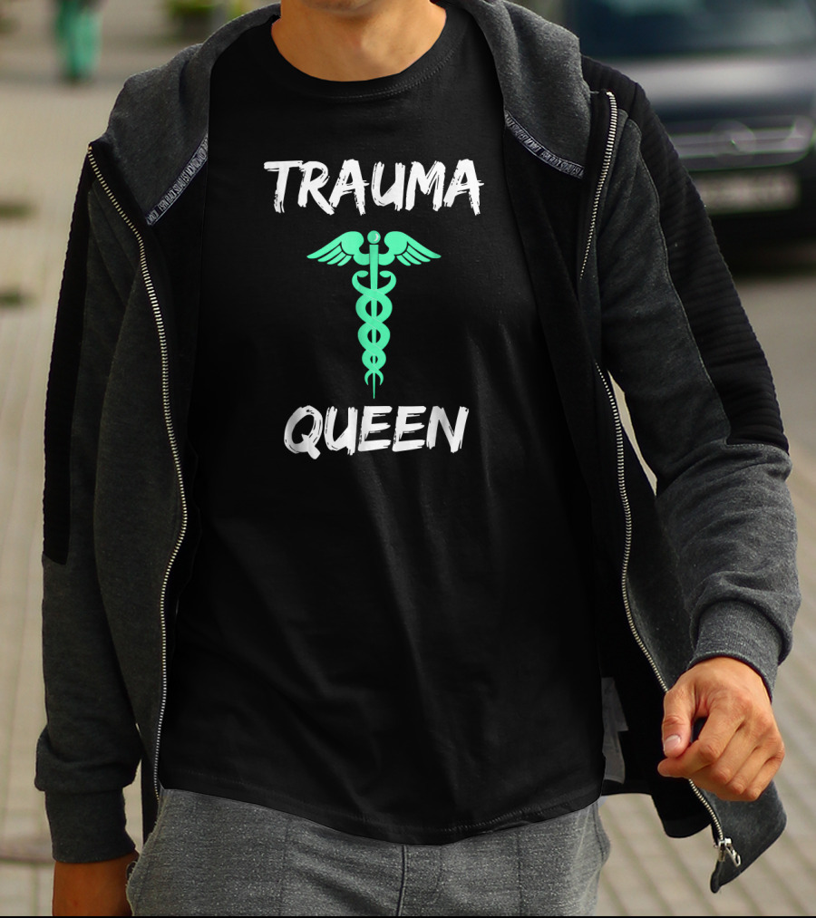 Trauma Queen Emergency Nurse Caduceus T-Shirt
