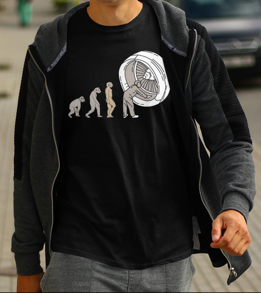 Evolution Of Airplane Mechanic Aircraft Maintenance T-Shirt