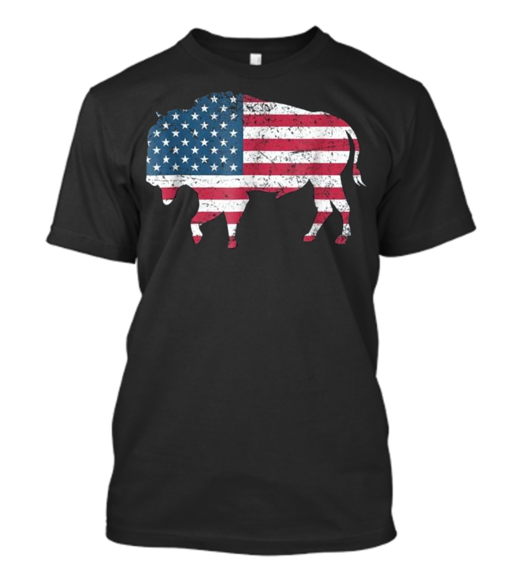 American Flag Buffalo USA Patriotic Bison T-Shirt