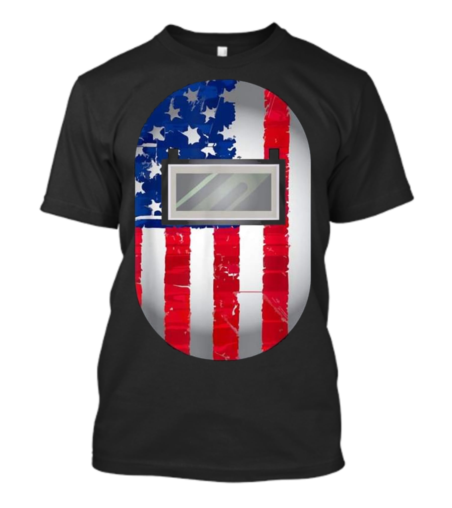 American Welder US Flag Helmet Welding Prowess T-Shirt