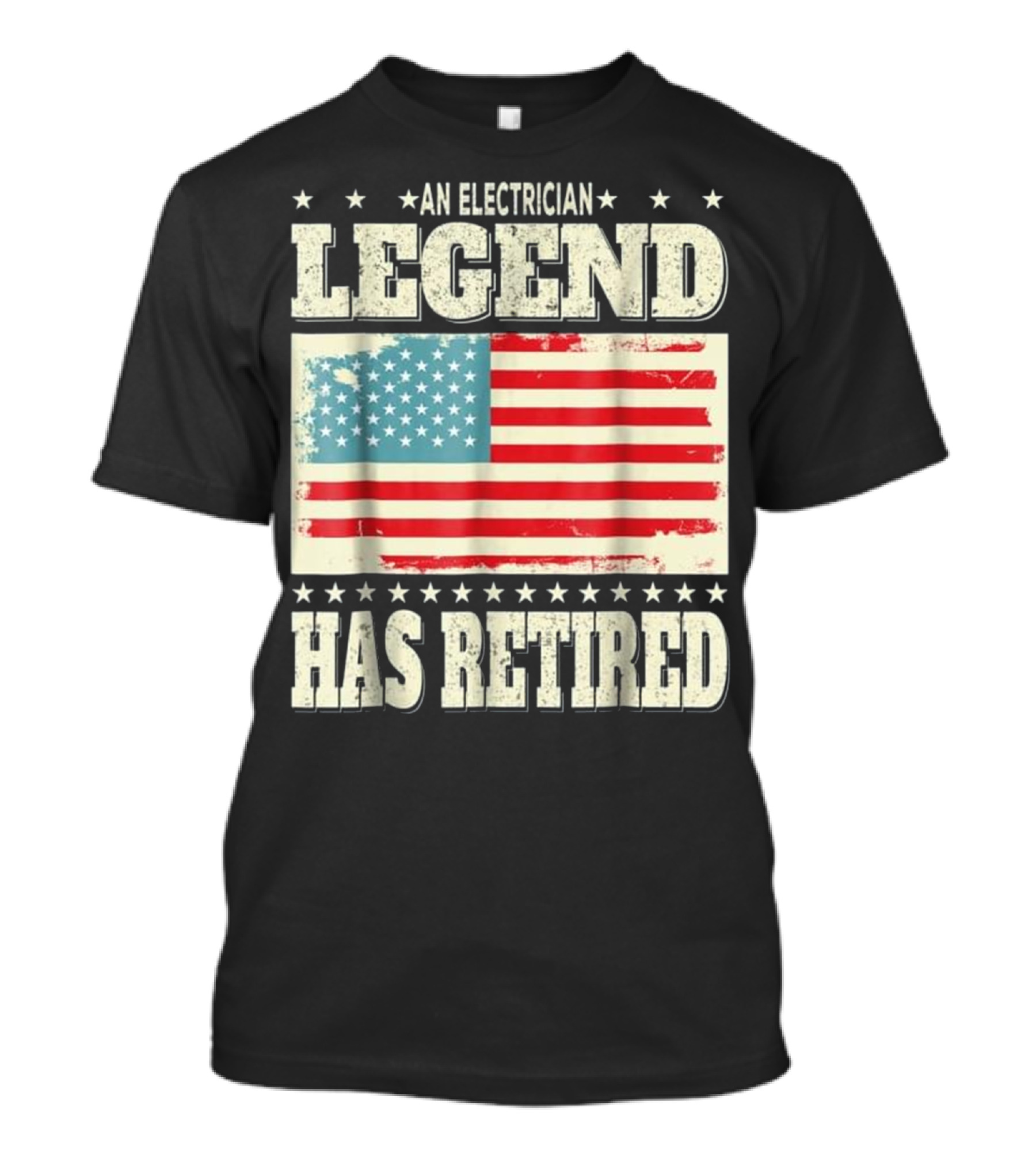 An Electrician Legend Has Retired American Flag T-Shirt