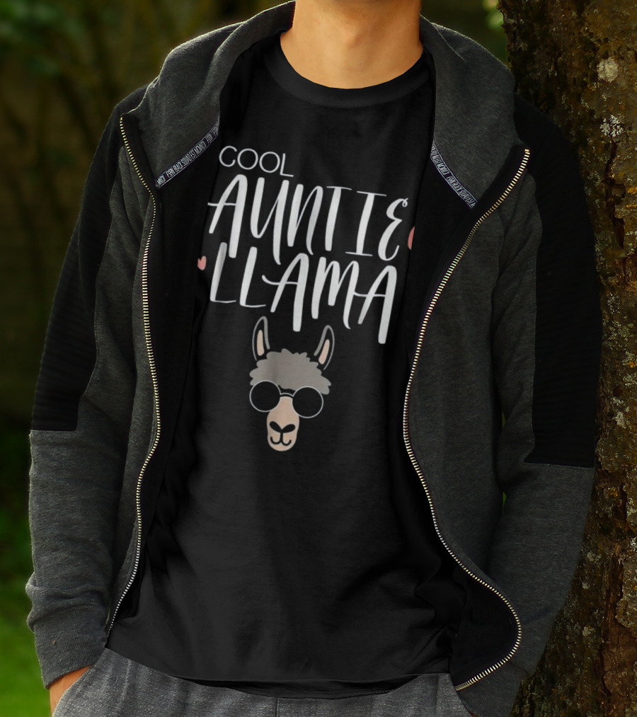 Cool Auntie Llama Funny Family T-Shirt