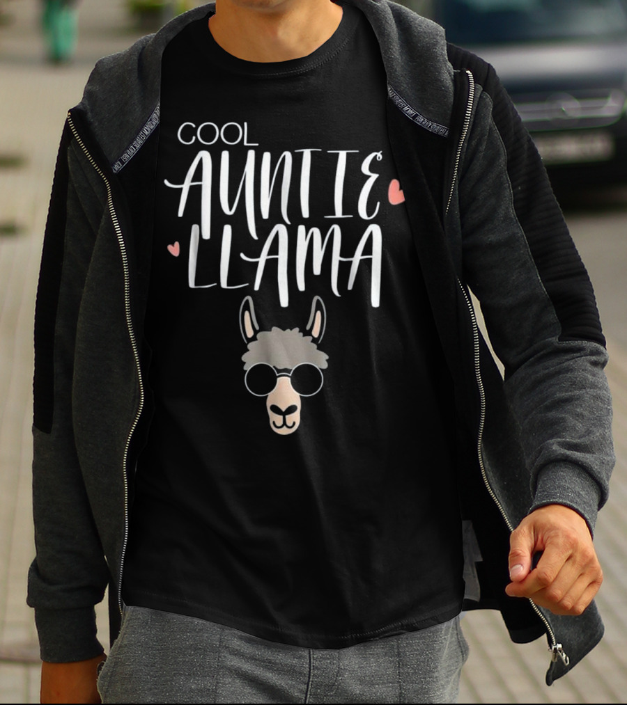 Cool Auntie Llama Funny Family T-Shirt