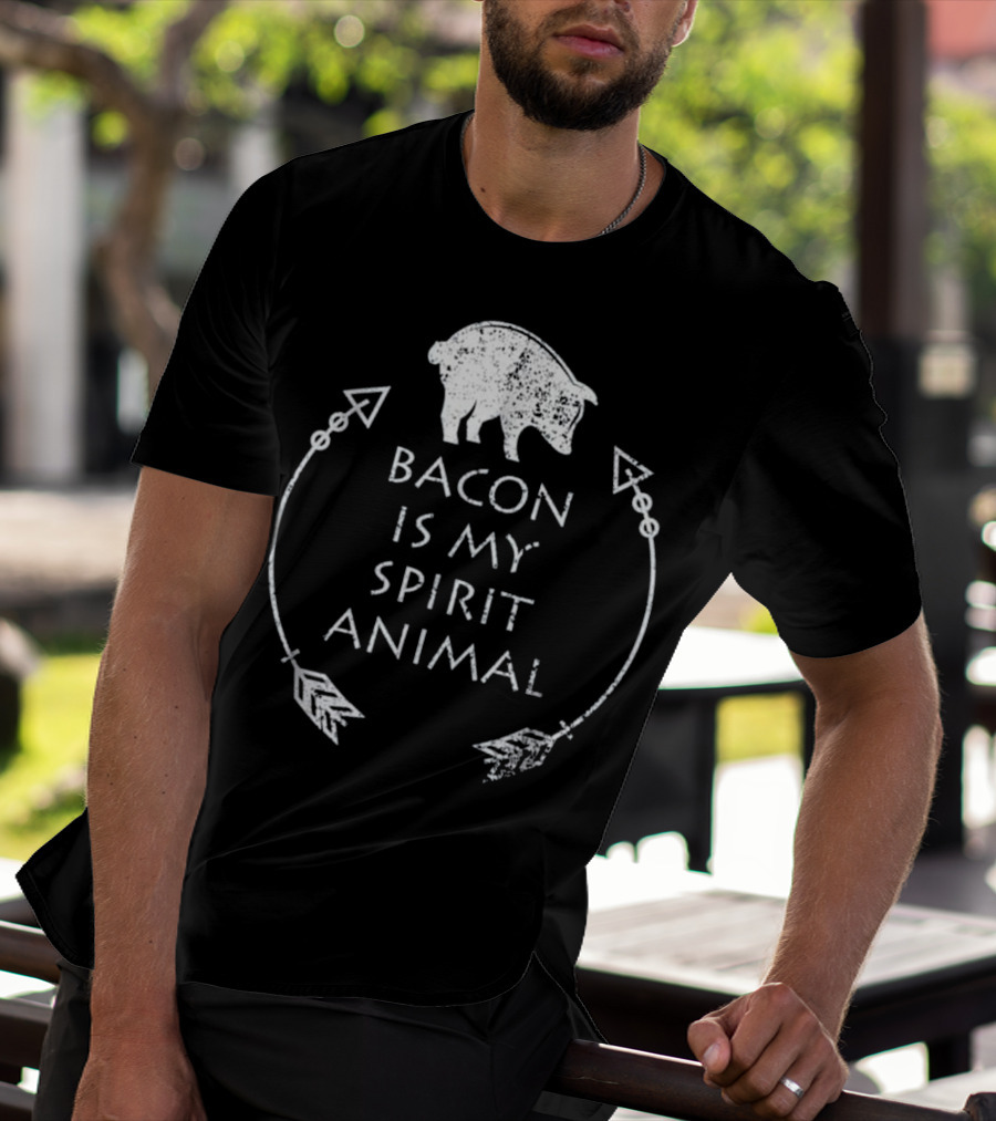 Bacon Is My Spirit Animal Pig With Arrows T-Shirt