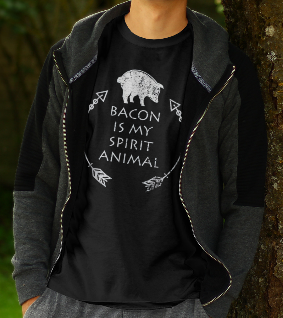 Bacon Is My Spirit Animal Pig With Arrows T-Shirt