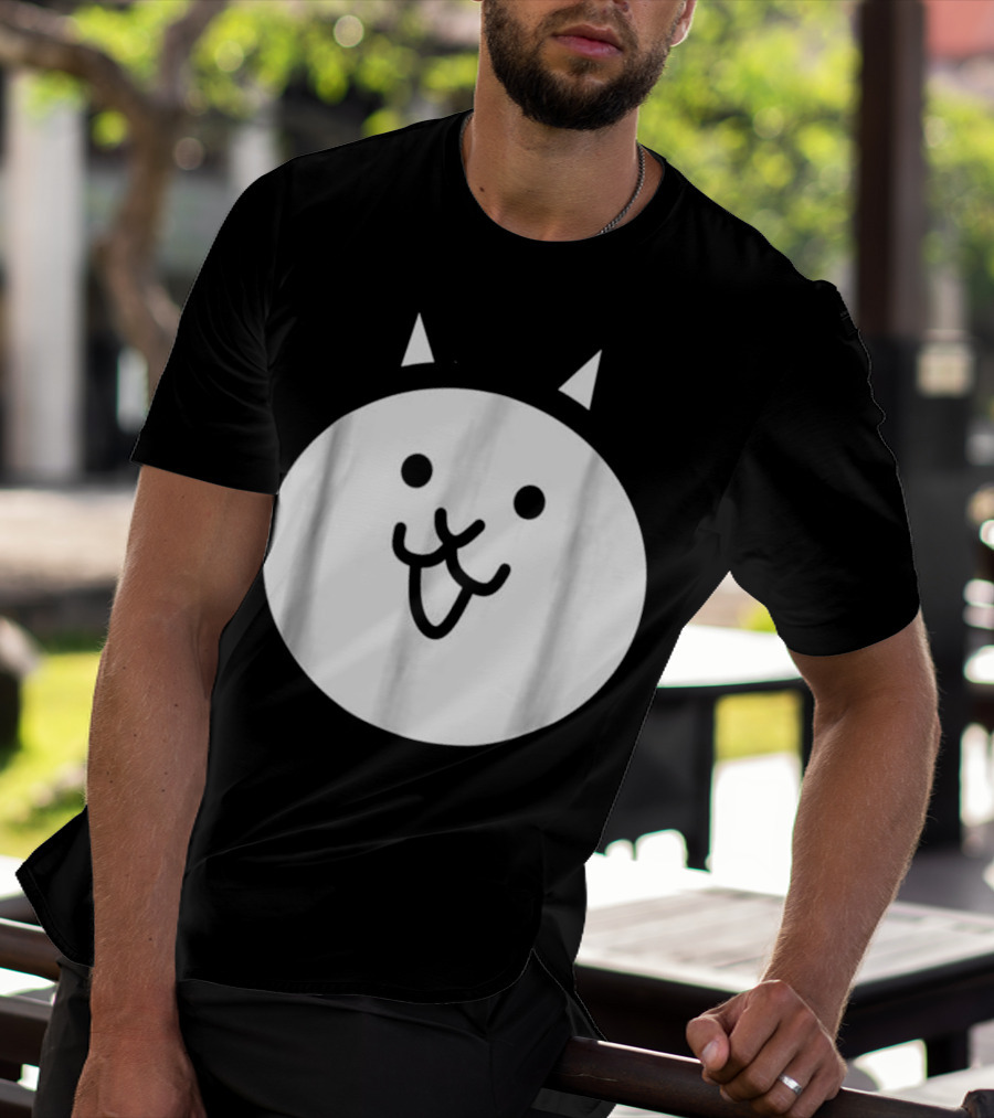 Battle Cat Meme Face Icon Cute Minimalist Circle T-Shirt