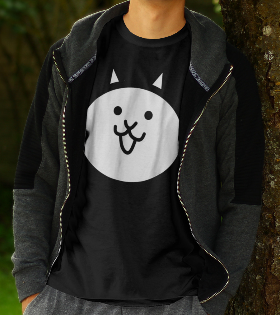 Battle Cat Meme Face Icon Cute Minimalist Circle T-Shirt