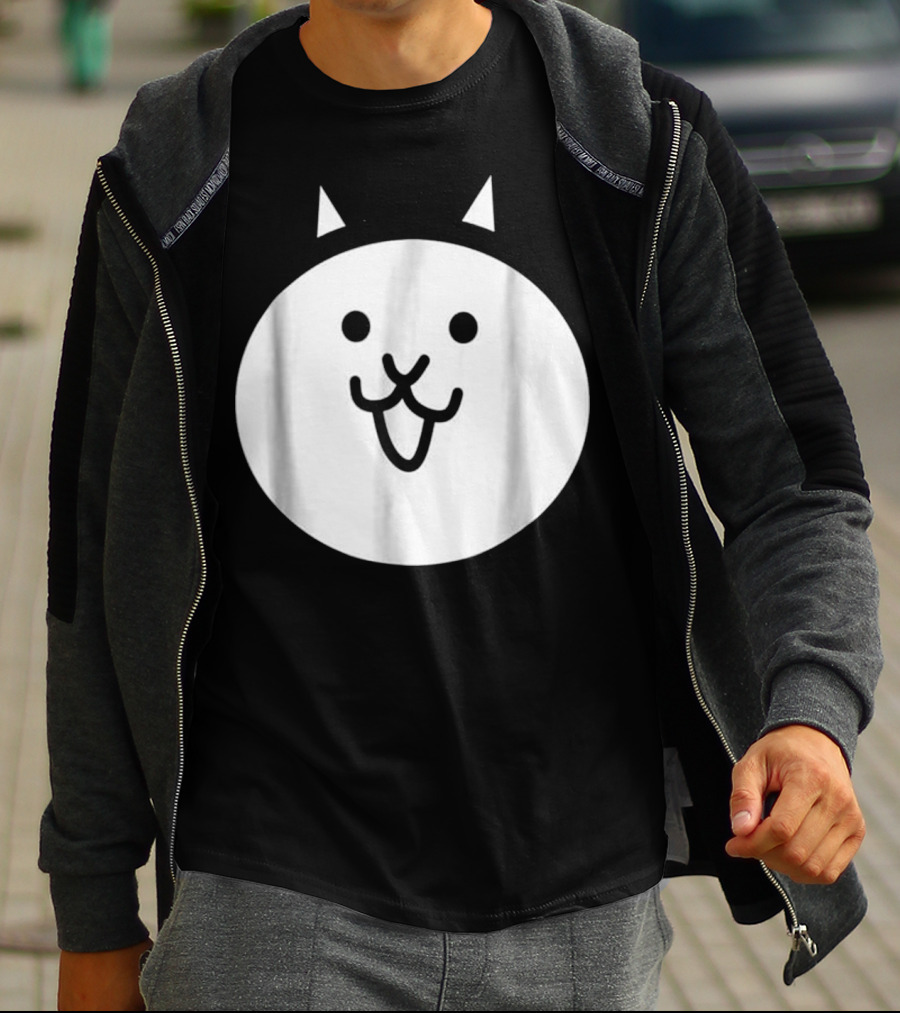 Battle Cat Meme Face Icon Cute Minimalist Circle T-Shirt