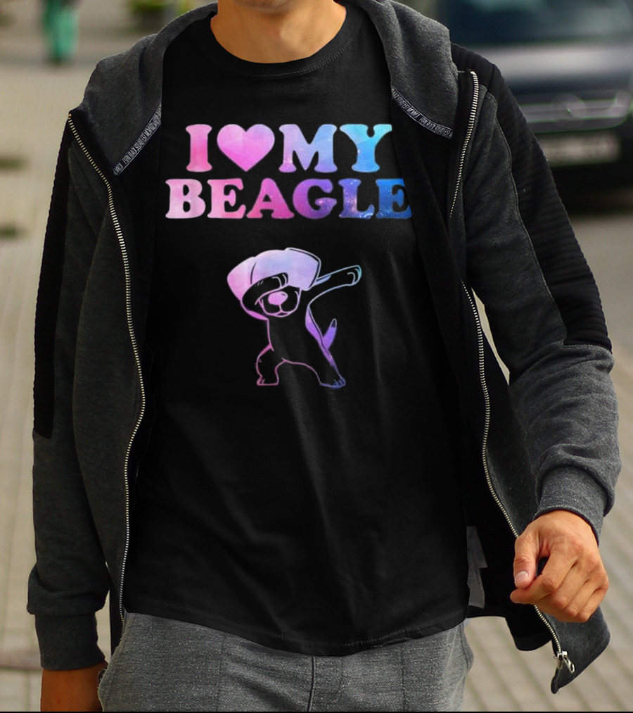 I Love My Beagle Dabbing Puppy T-Shirt