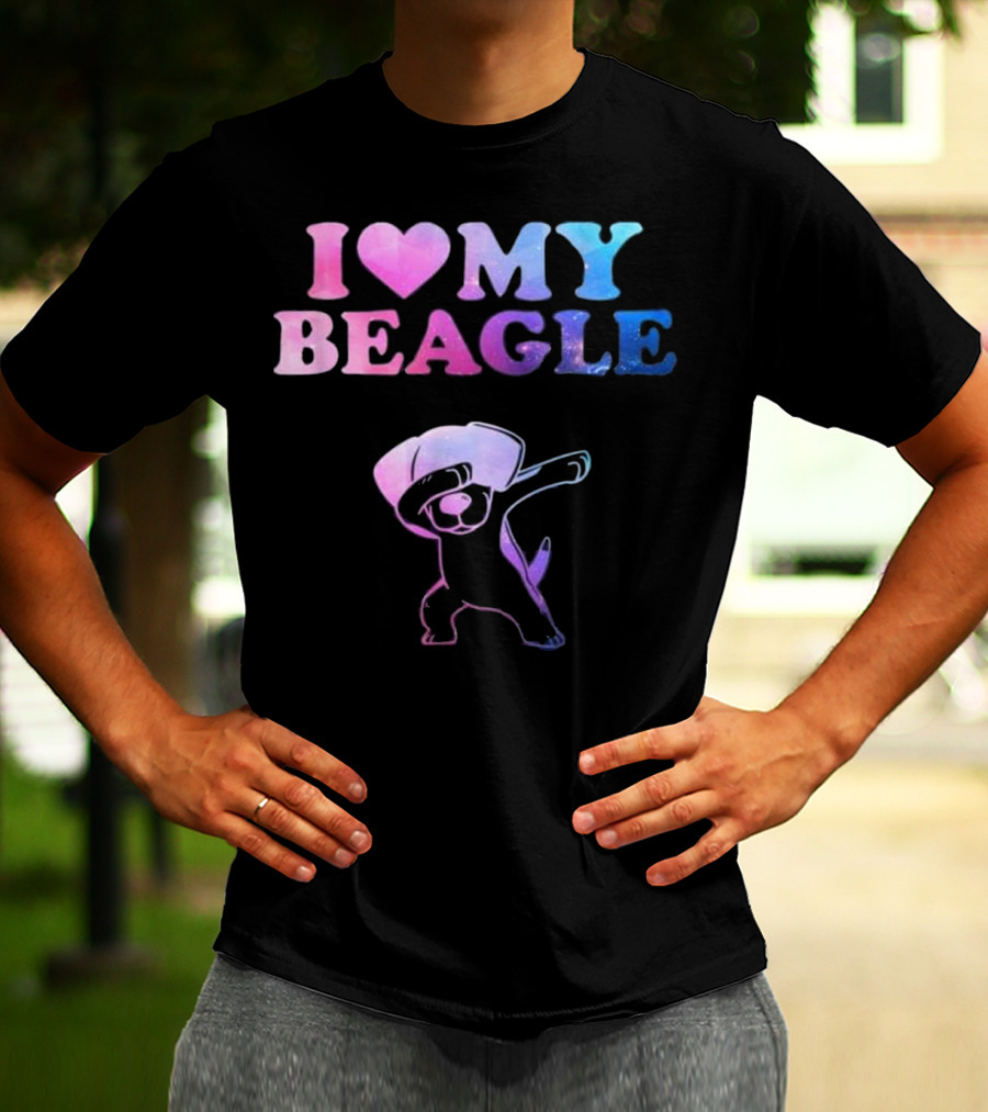 I Love My Beagle Dabbing Puppy T-Shirt