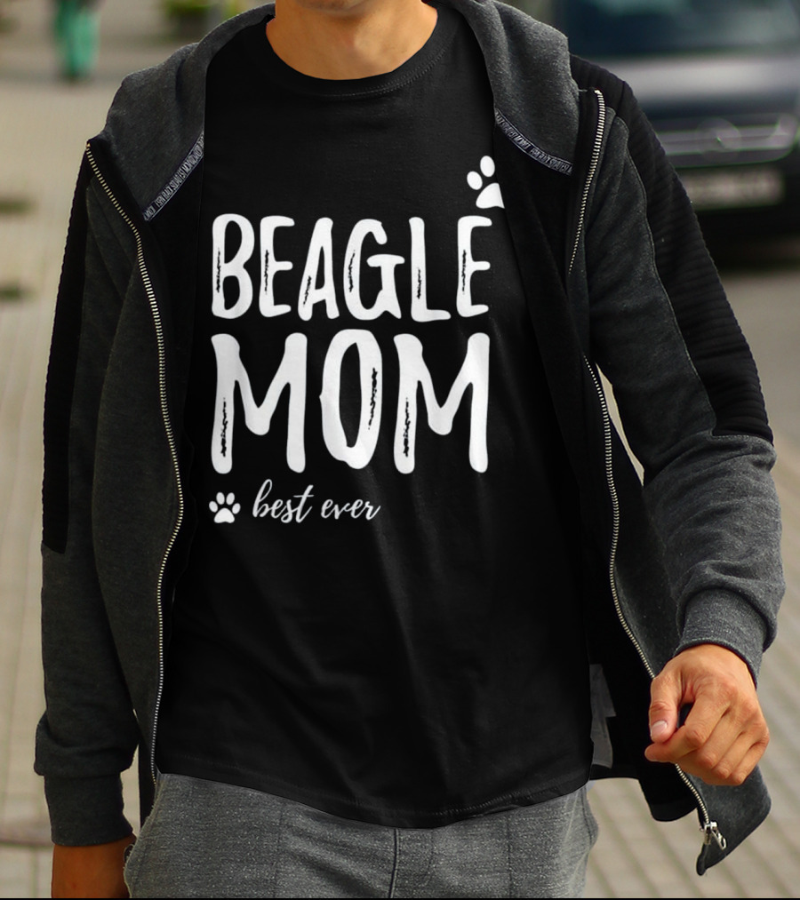 BEAGLE MOM Best Ever Paw Print Funny For Dog T-Shirt