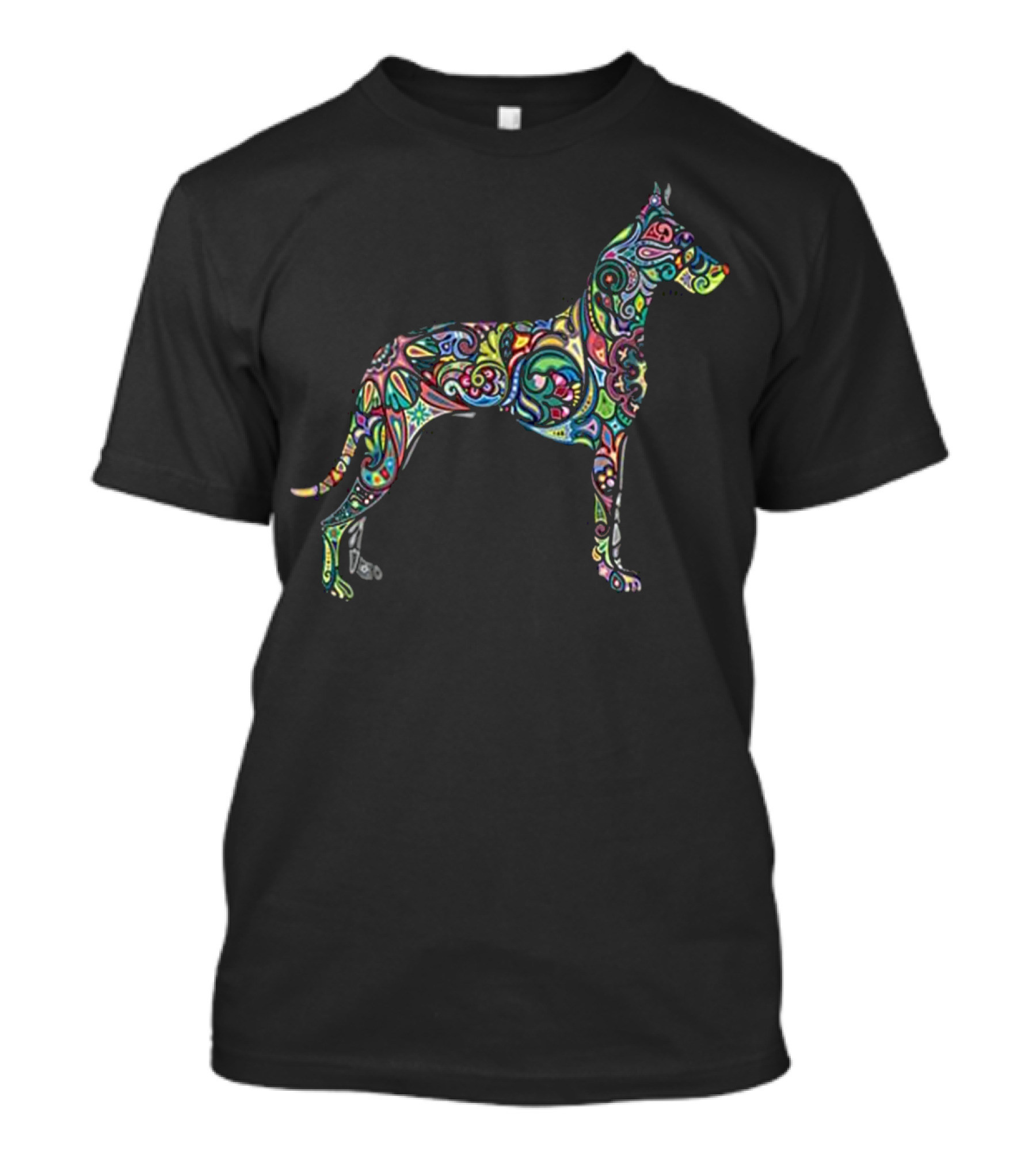 Colorful Artistic Great Dane Dog Totem Tattoo T-Shirt