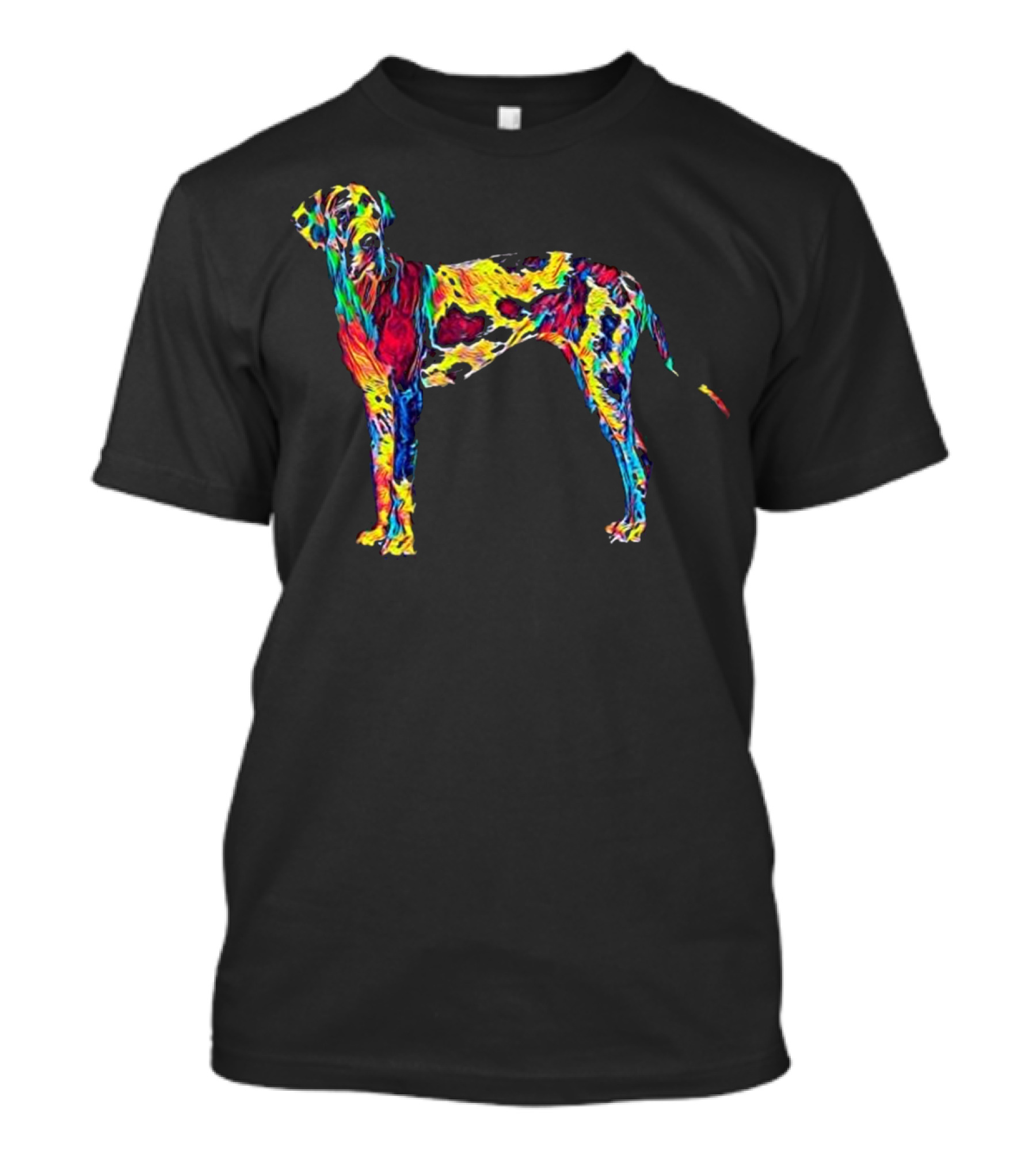 Big Dog Great Dane Colorful Psychedelic T-Shirt