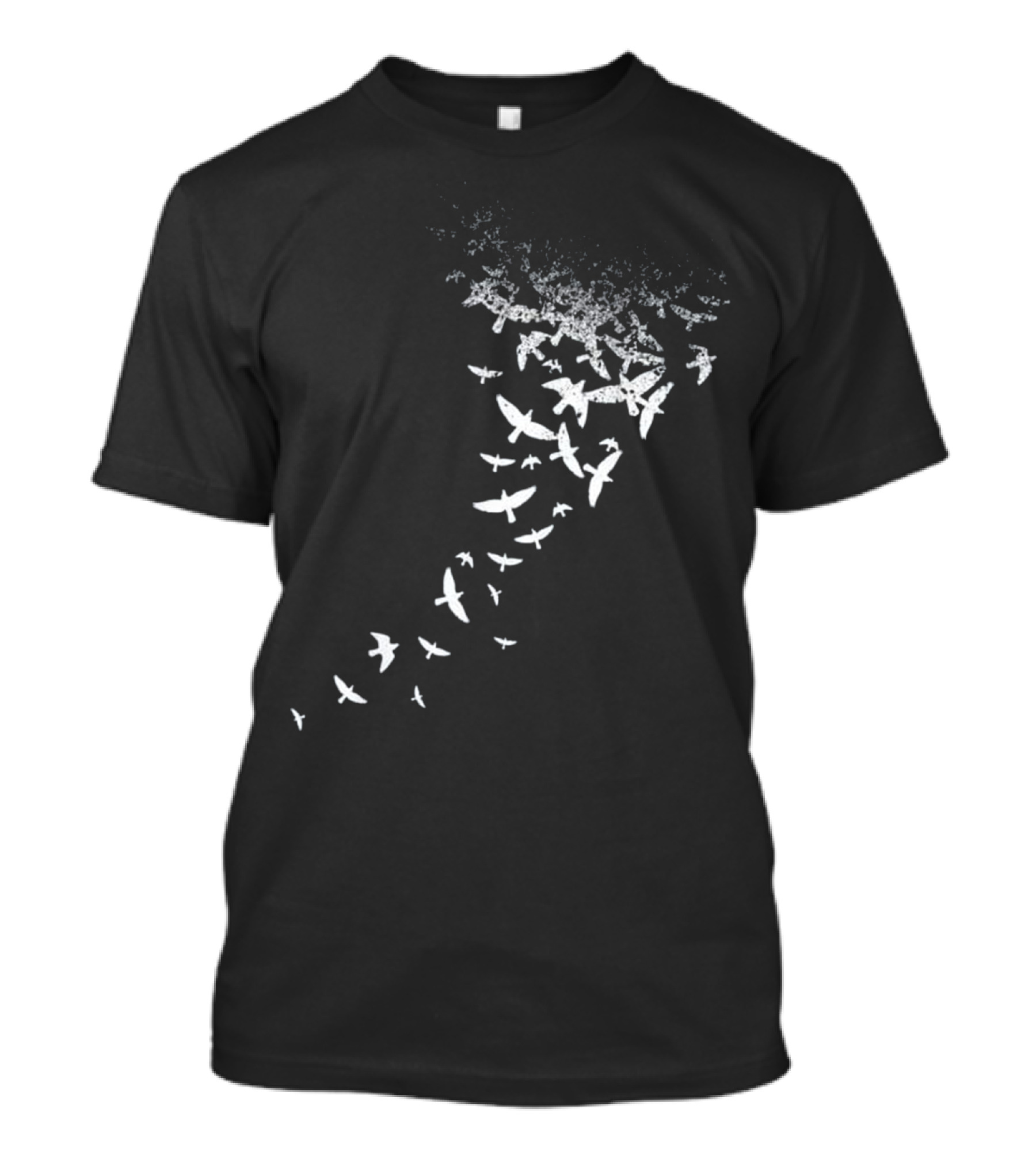 Birds In Flight Silhouette Pattern Flock T-Shirt