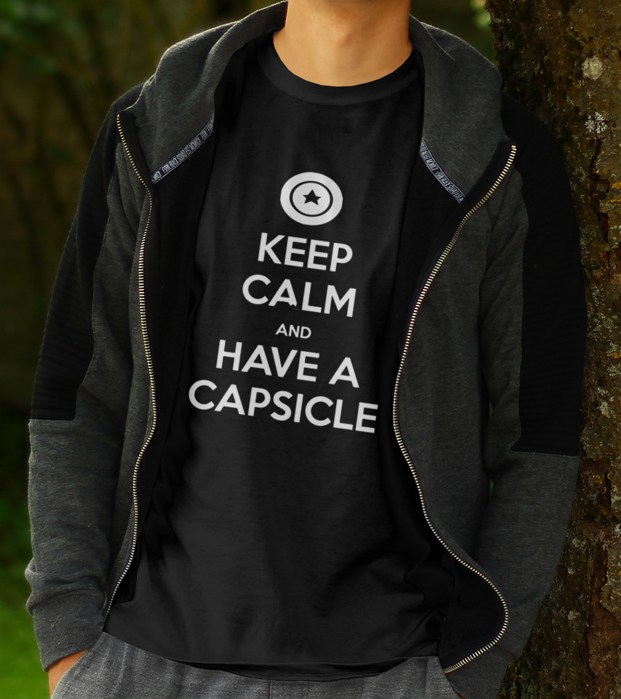 Keep Calm And Have A Capsicle Captain America Shield Star T-Shirt