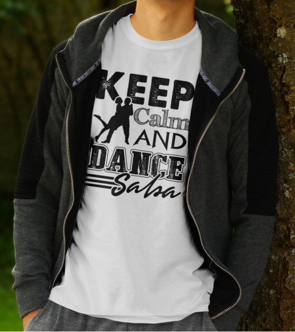 Keep Calm And Dance Salsa With Silhouette Of Dancing Couple T-Shirt
