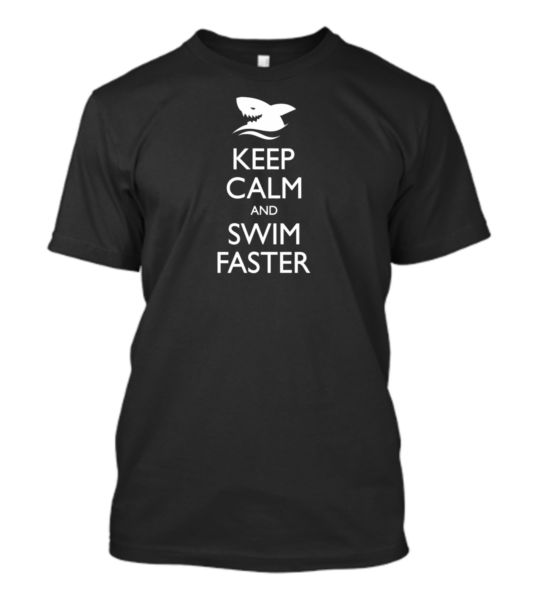 Keep Calm Shark Says Swim Faster Oceanic Humor T-Shirt