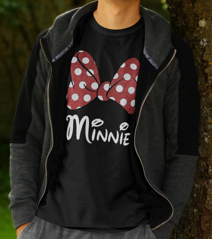 Disney Minnie Mouse Glitter Bow Red Polka Dot Minnie T-Shirt