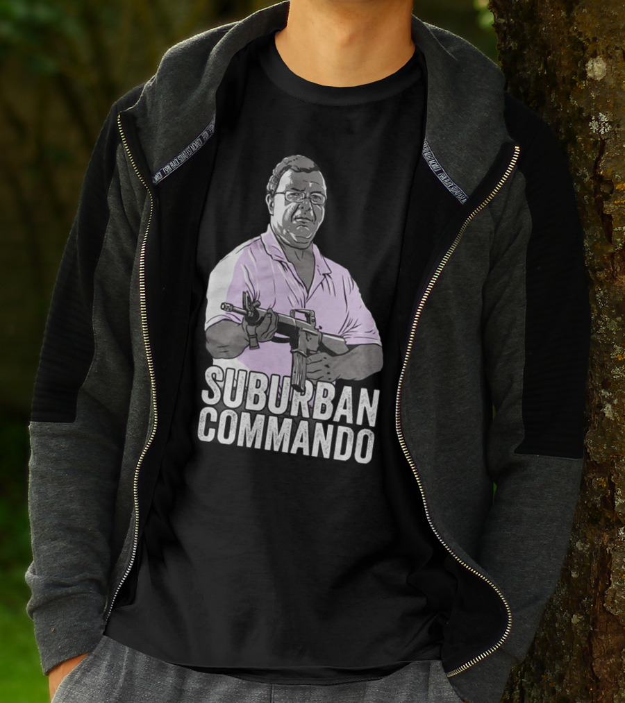 Suburban Commando Styled Humor With Retro Action Pose T-Shirt