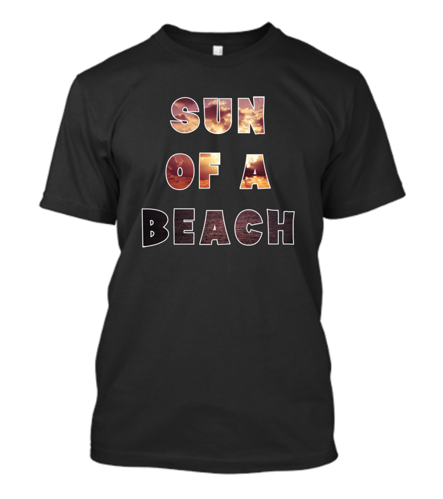Sun Of A Beach Sunset Ocean Sky Lettering T-Shirt
