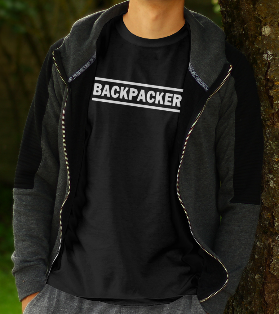 BACKPACKER Bold Minimalist Travel Enthusiast T-Shirt