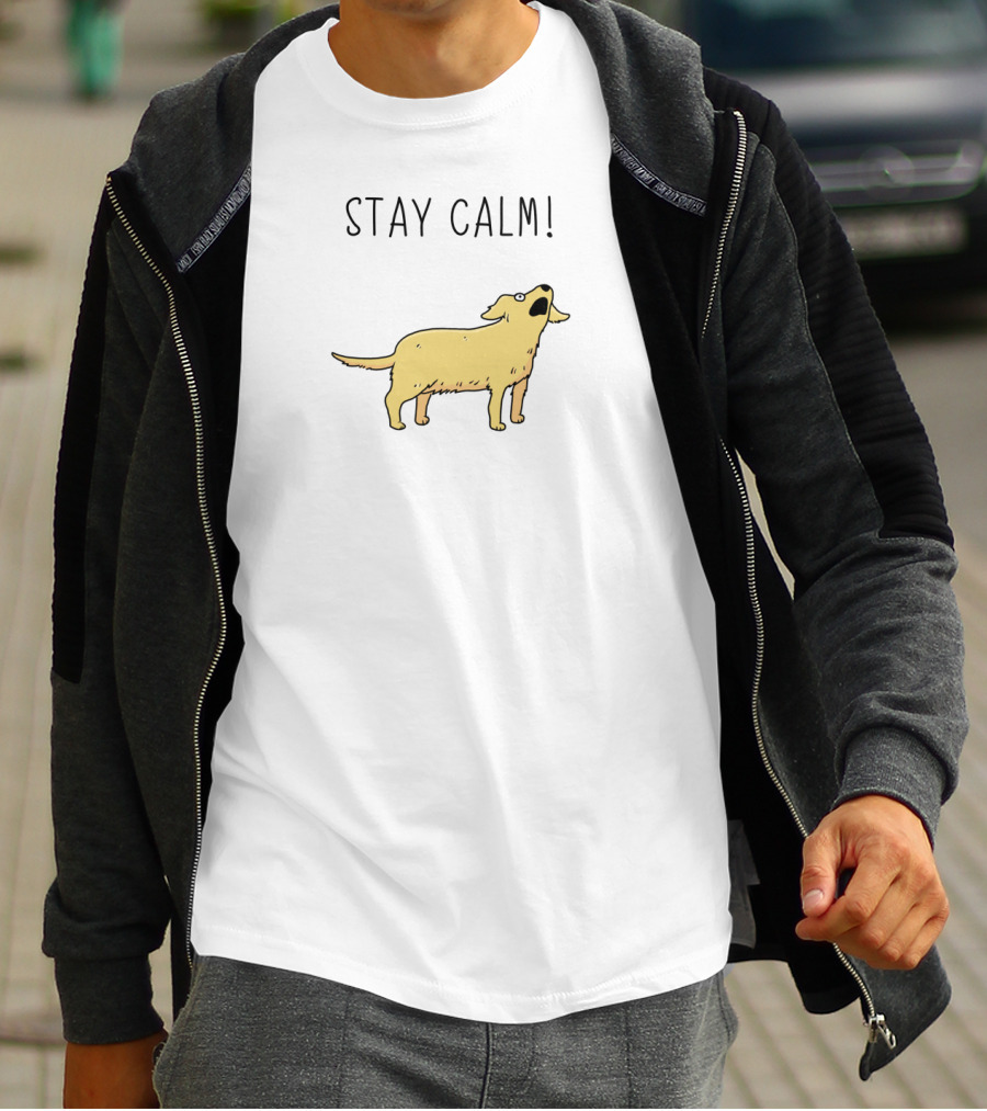 Stay Calm Yellow Dog T-Shirt