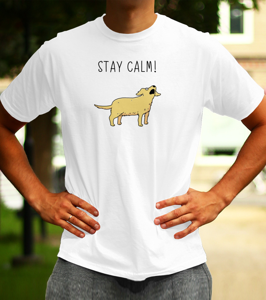 Stay Calm Yellow Dog T-Shirt