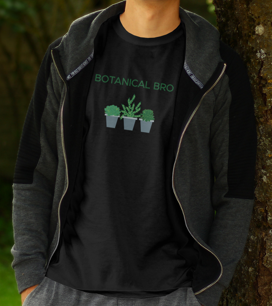 Botanical Bro Succulent Trio Greenery In Pots T-Shirt