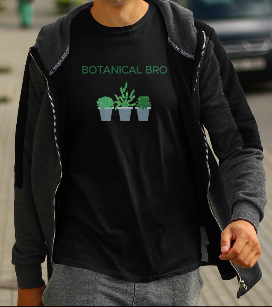 Botanical Bro Succulent Trio Greenery In Pots T-Shirt