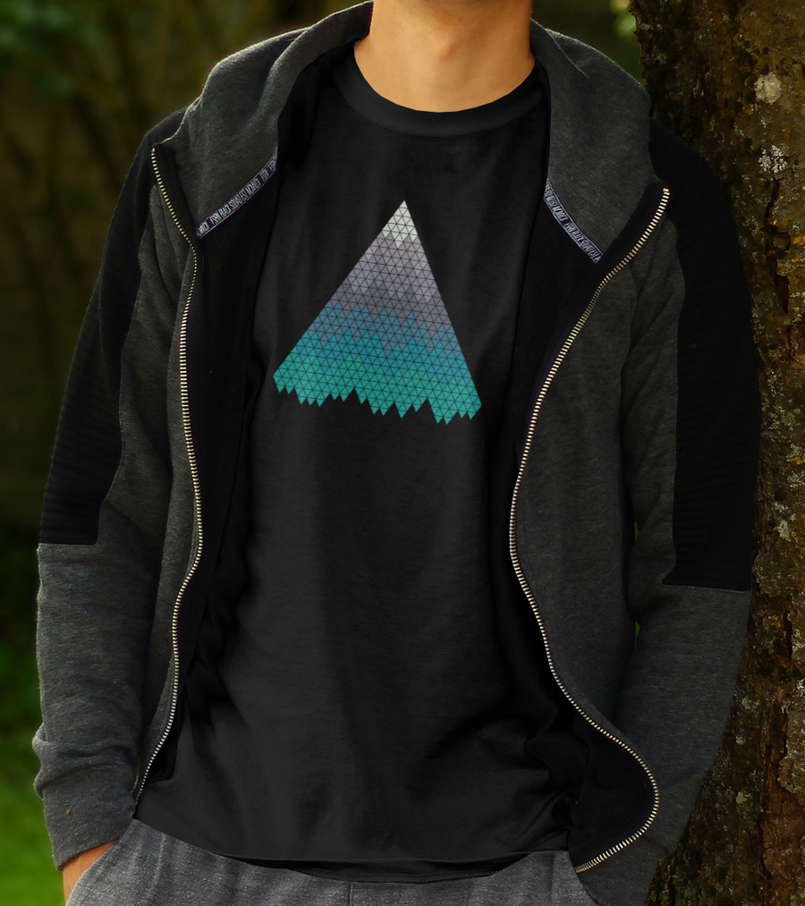 Geometric Gradient Triangle Peaks Many Mountains T-Shirt