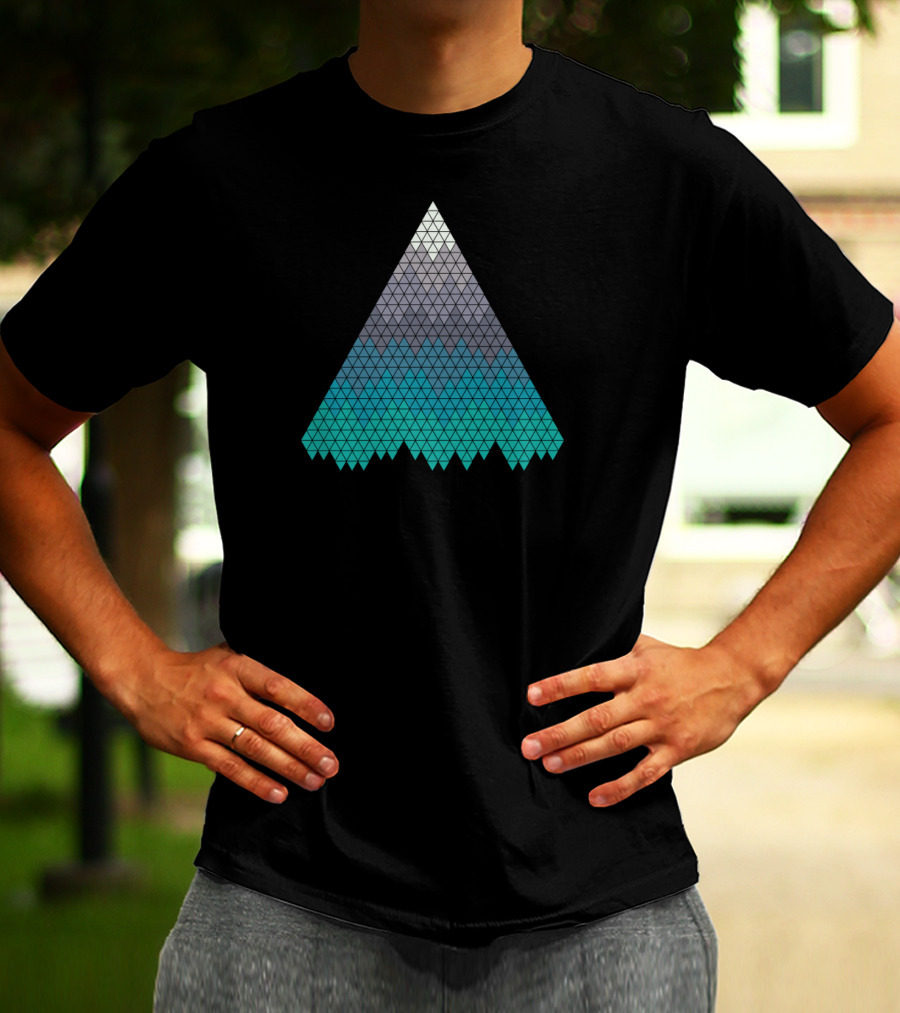 Geometric Gradient Triangle Peaks Many Mountains T-Shirt