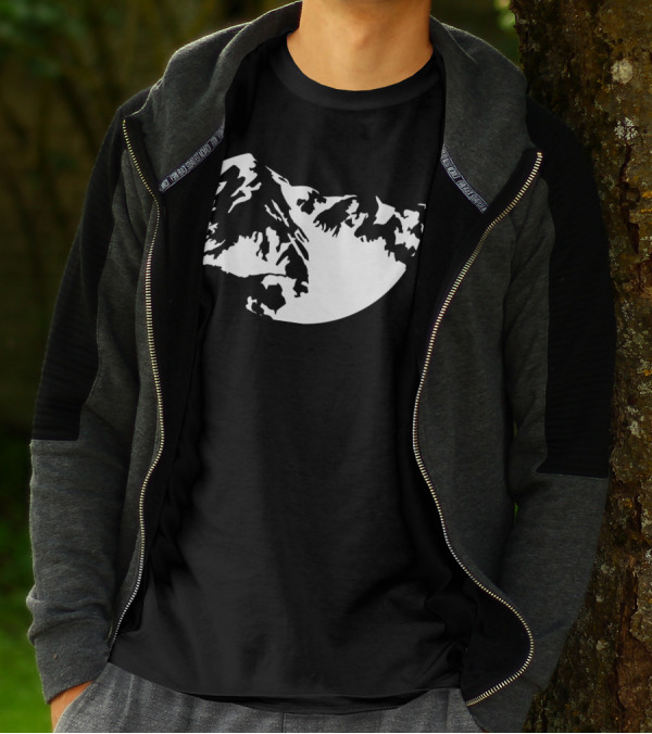 Denver Mountain Silhouette In White T-Shirt