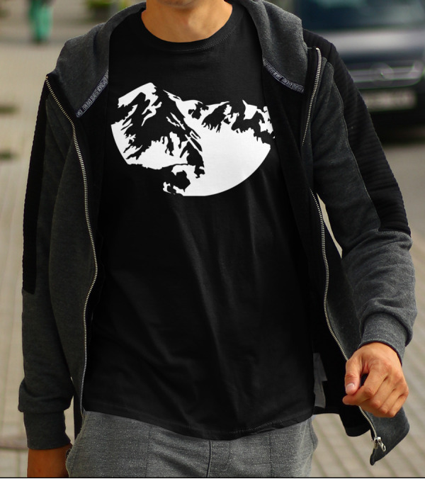Denver Mountain Silhouette In White T-Shirt