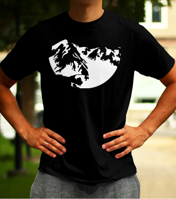 Denver Mountain Silhouette In White T-Shirt