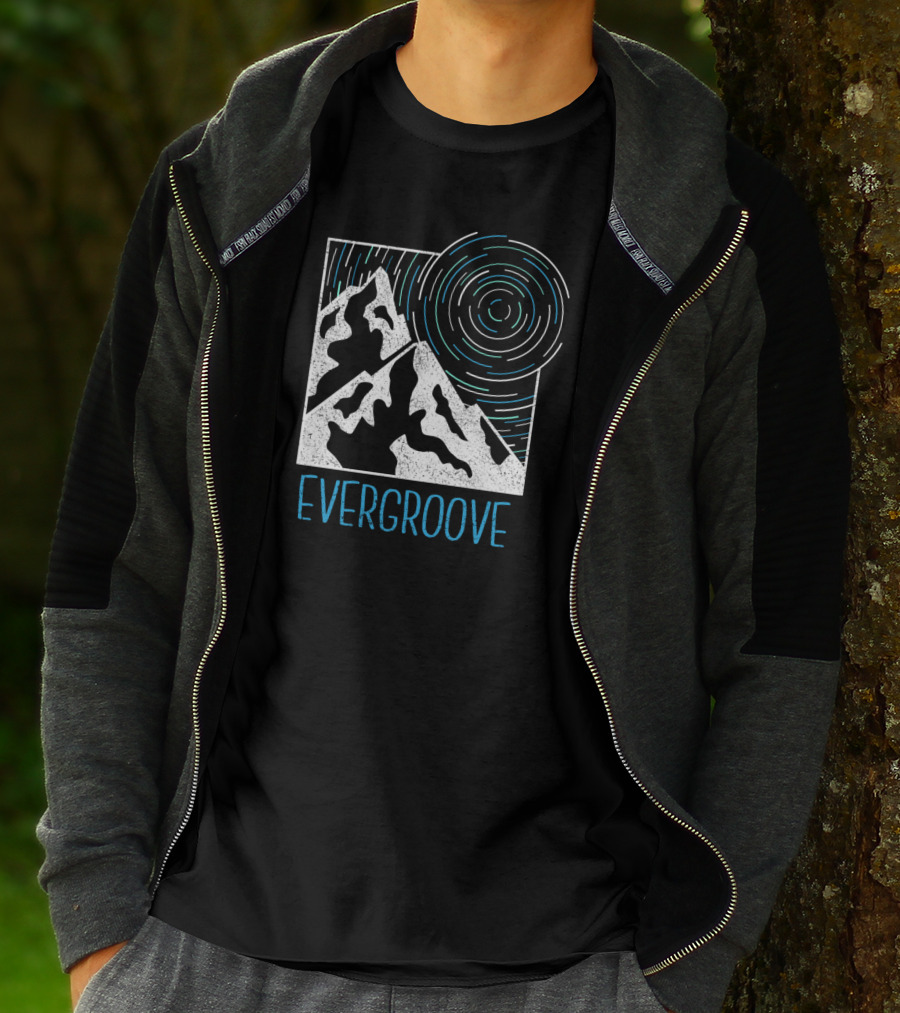 Evergroove Mountain Starry Night Spiral T-Shirt