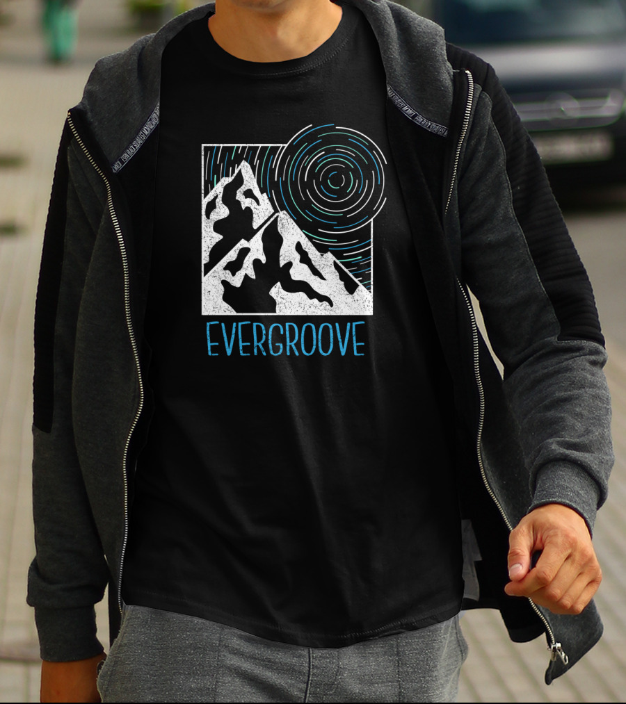 Evergroove Mountain Starry Night Spiral T-Shirt