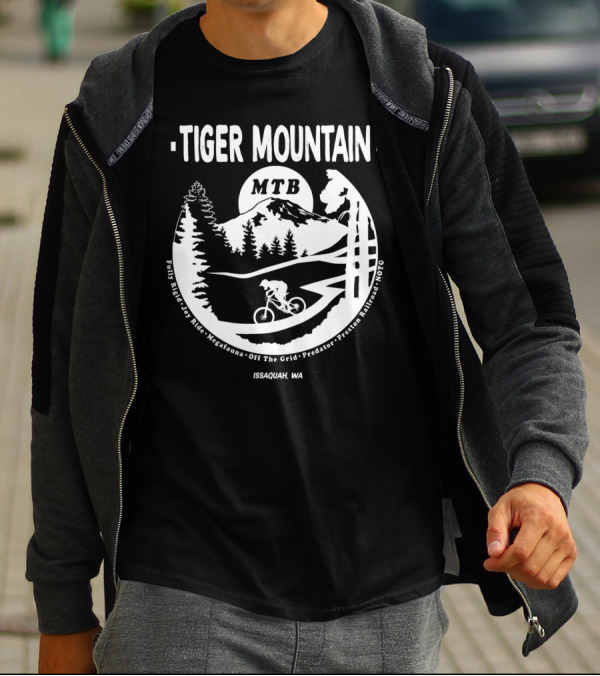 Tiger Mountain MTB Fully Rigid Joy Ride Megafauna Off The Grid Predator Issaquah WA T-Shirt
