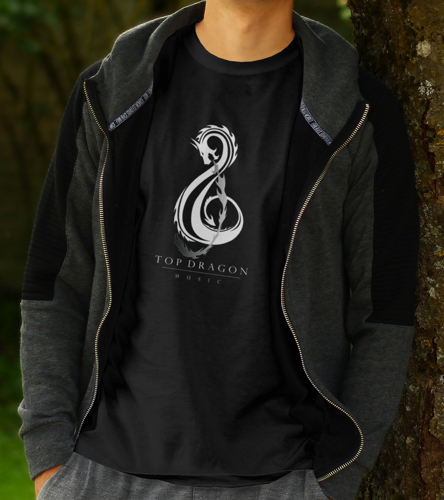 TopDragon Music Treble Clef Dark Dragon T-Shirt