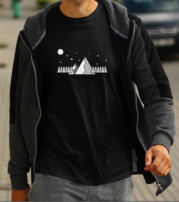 Local Man Lost In The Woods Night Sky And Mountains T-Shirt